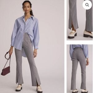 ANTHROPOLOGIE MAEVE gray split hem pants - size 16